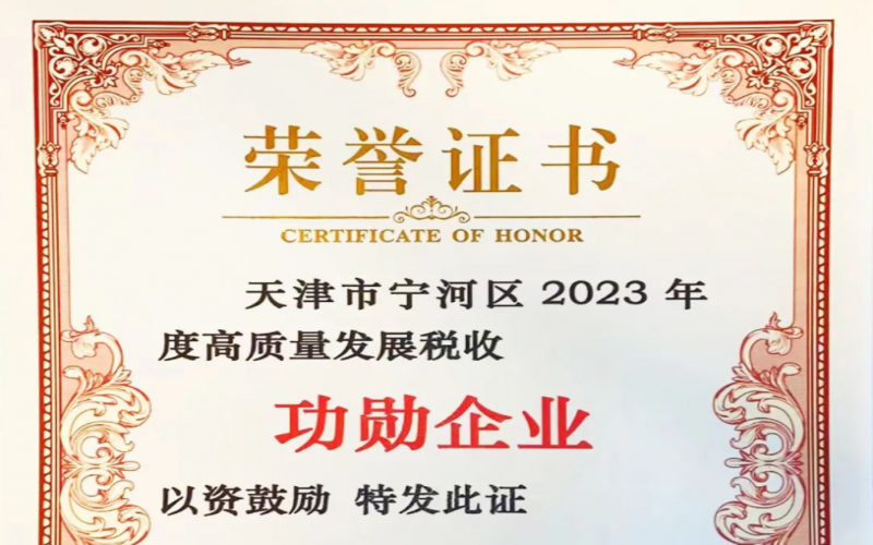 喜訊！榮程智運(yùn)榮獲天津市寧河區(qū)2023年度高質(zhì)量發(fā)展稅收功勛企業(yè)獎